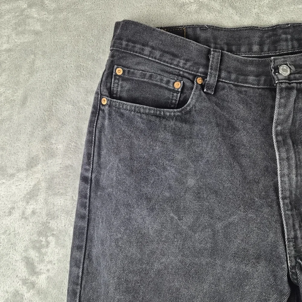 Levis 550 Jeans Mens 38x30 Black Denim Relaxed Fit 100% Cotton Faded Durable